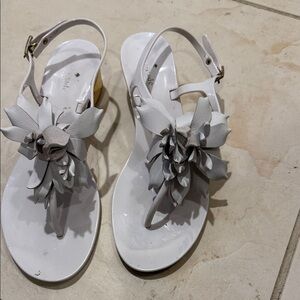 Kate Spade White Floral Thong Sandals
